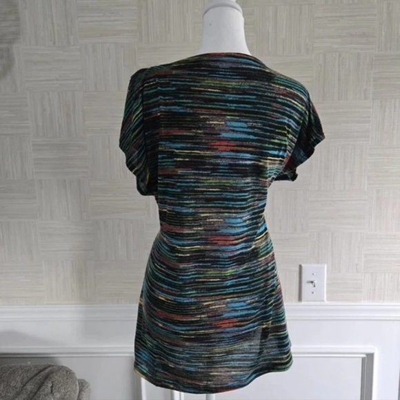 Cato Women's Y2k Look Top Multicolor XL Short Sleeve Scoop Neck - Picture 2 of 4